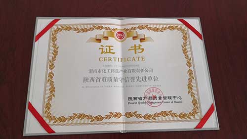 陜西省重質(zhì)量守信譽先進(jìn)單位 陜西省重質(zhì)量守信譽先進(jìn)單位